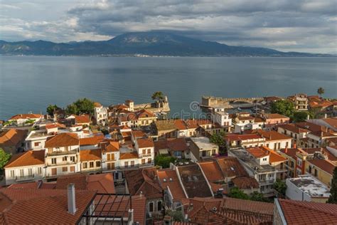 Amazing Panorama With Fortification At The Port Of Nafpaktos Town
