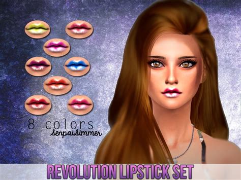The Sims Resource Revolution Lipstick Set By Senpaisimmer • Sims 4