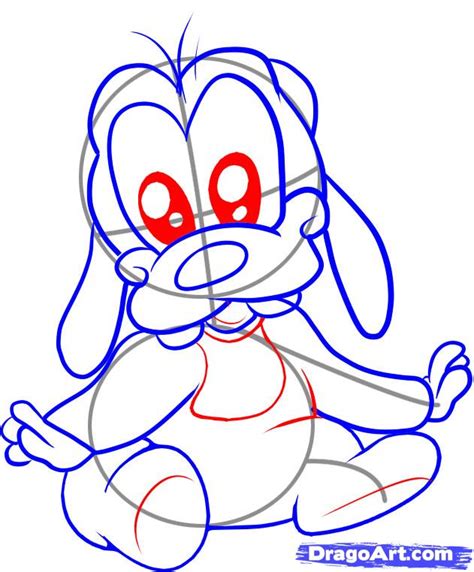 How To Draw Baby Goofy Step By Step Disney Characters