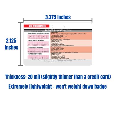 Ekg Horizontal Badge 6 Card Set W Bonus Cheat Sheets Etsy Canada