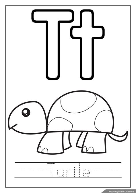 English For Kids Step By Step Alphabet Coloring Pages Letters K T