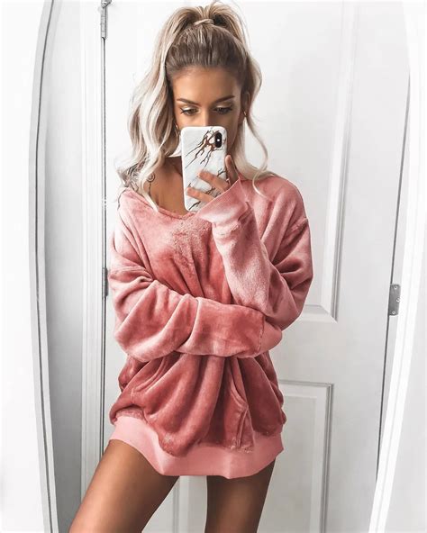 Sexy Pajamas For Women Pullover Sleep Tops Winter Warm Sleep Wear Loose Home Sleeping Clothes
