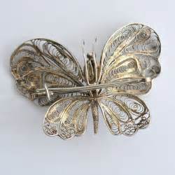 Antiques Atlas Silver Filigree Butterfly Brooch C1950s