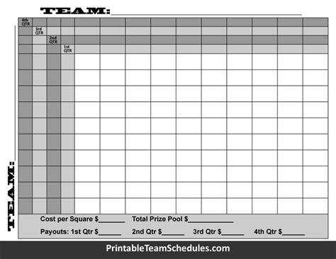 A college bowl pick'em pool is basically a simpler version of our popular college bowl confidence format. 100 Square Football Pool Template Quarter | foot ball ...