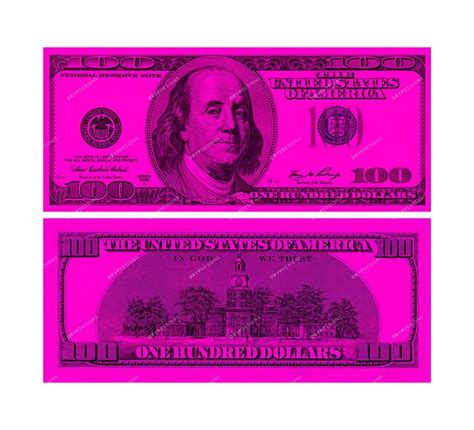 Pink Money 100 Dollar Bills Png Us One Hundred Dollar Bill Etsy 100