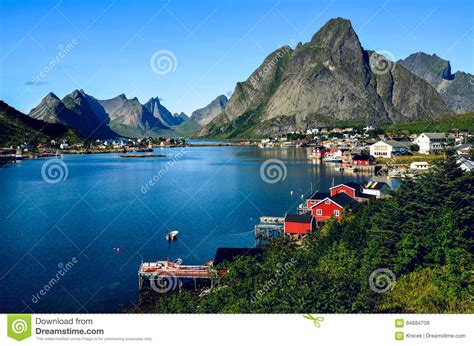 Reine Town In Lofoten Norway In The Summer Editorial Stock Image
