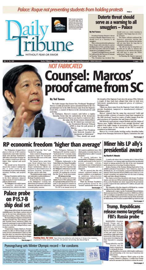 Asean Headlines Sunday February 04 2018 The Philippine Daily
