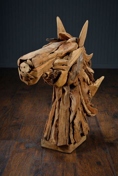 Driftwood Horse Head Decor Mecox Gardens Horse Head Sculpture Art