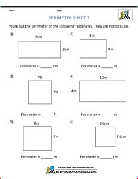 Perimeter Worksheets