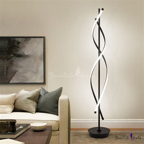Spiral Linear Floor Stand Light Contemporary Acrylic Led Bedroom Floor