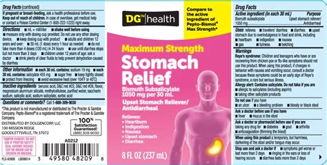Stomach Relief Maximum Strength Dolgencorp Inc Dollar General