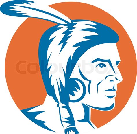 Native American Indian Chief Stock Vector Colourbox