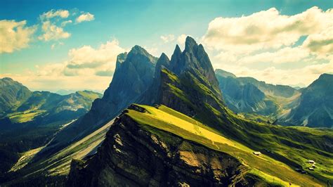 Mountain Ridges Dolomites Mountains Wallpapers Hd
