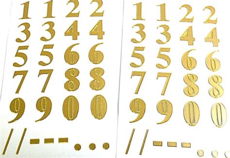 16mm 063 Gold Sticky Numbers Self Adhesive 0 9 Stickers 59128 Ebay