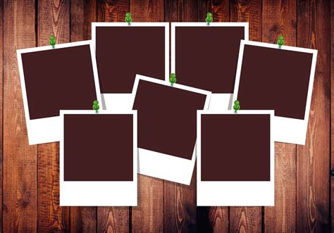 Photo Collage On Wood Background Download Free Vectors Clipart