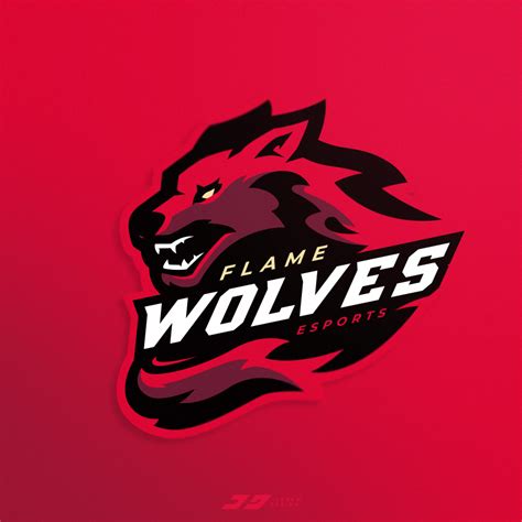 Flame Wolves Fire Wolf Mascot Logo