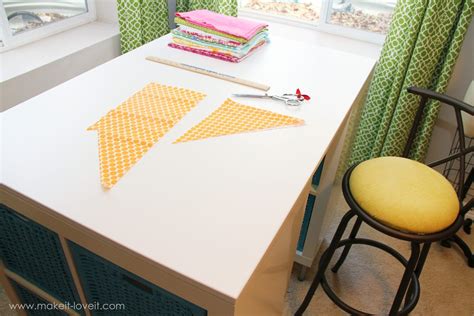 Make A Counter Height Craft Table From 2 Shelves A Table Top And 8