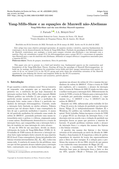 PDF Yang Mills Shaw e as equações de Maxwell não Abelianas