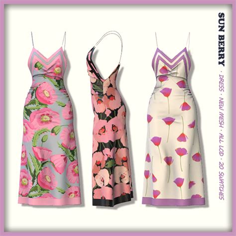 Sunberry Dress Sims 4 Dresses Sims 4 Clothing Sims 4 Mods Clothes
