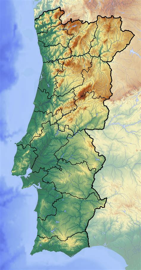 The map shows portugal, officially the portuguese republic (portuguese: Large detailed relief map of Portugal | Portugal | Europe ...