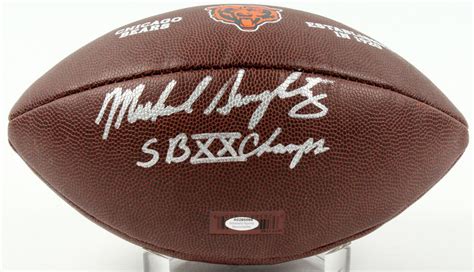 Mike Singletary Signed Bears Logo Football Inscribed Sb Xx Champs