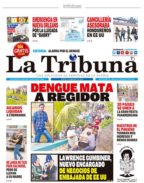 La Tribuna Honduras 13 De Julio De 2019 Infobae