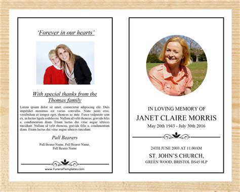 8 Page Elegant Funeral Program Template Funeral Templates