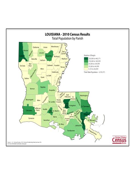 Louisiana County Population Map Free Download