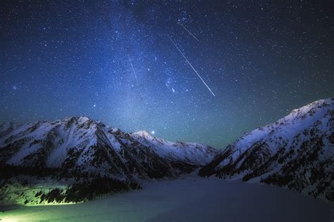 Winter Night In The Mountains Of Kazakhstan · Kazakhstan Travel And