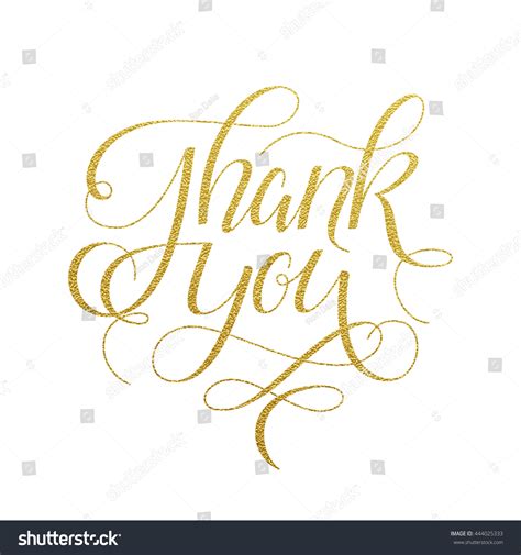 Thank You Gold Glitter Card Design Vector Chic Royalty Free Stock
