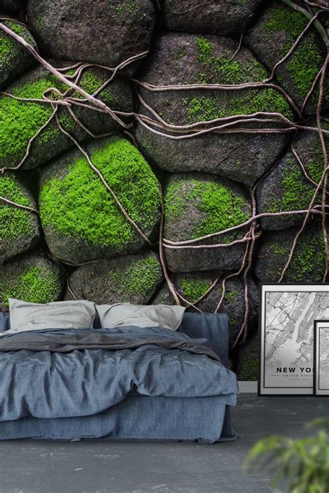 Here you can find the best green desktop wallpapers uploaded by our. Green stone wall Wall Mural - Wallpaper | Stone wall, Wall ...
