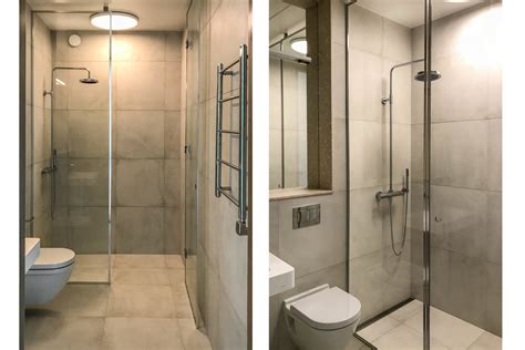Kleine Moderne Badkamer Met Granieten Keramische Tegels Badkamers