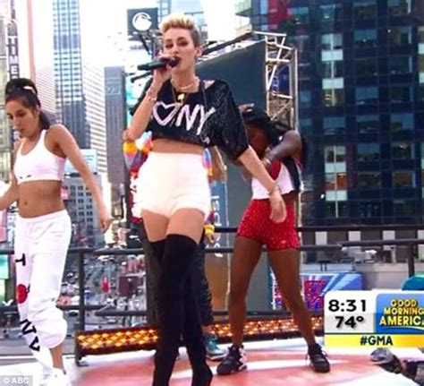 Miley Cyrus Wears Racy Tight White Briefs And Black Thigh High Boots
