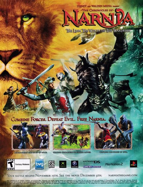 Video Game Print Ads The Chronicles Of Narnia The Lion The Witch