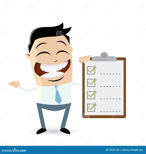 Funny Asian Businessman With Checklist Stock Vector Illustration Of Clipart Salesman 73187132
