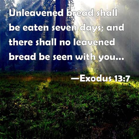 Exodus 137 Unleavened Bread Shall Be Eaten Seven Days And There Shall