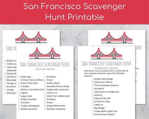 San Francisco Scavenger Hunt And Photo Challenge Team Etsy