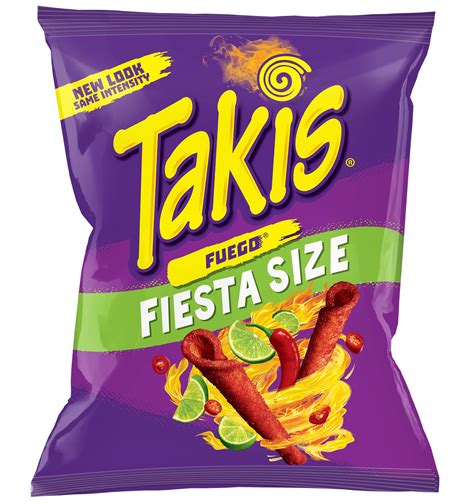 Takis Fuego Hot Chili Pepper And Lime Flavored Corn Snacks Chips Crisps