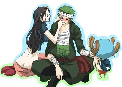 Zoro And Robin And Chopper Patching Him Up Zoro Robin One Piece Anime