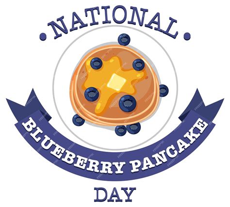 Free Vector National Blueberry Pancake Day Design