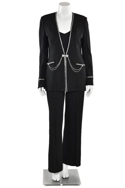 Shop over 540 top knit suit jacket and earn cash back all in one place. St John Long Black Santana Knit Jacket & Pant Suit w ...