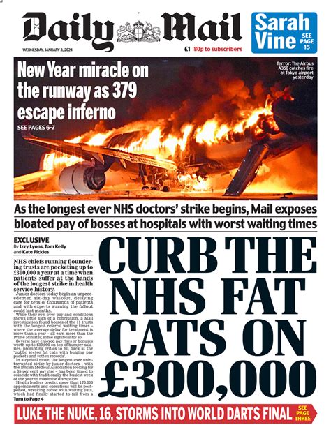 Daily Mail Front Page Rd Of January Tomorrow S Papers Today