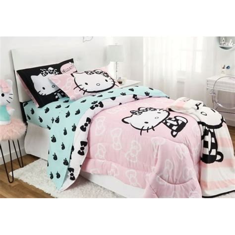 Hello Kitty Twin Girls Comforter And Sheet Set 4 Piece Bed In A Bag