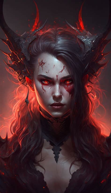 Fantasy Demon Fantasy Warrior High Fantasy Fantasy Art Women Dark