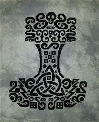 Find patterns for kids, adults, and home. "Tribal Thor's Hammer" | Cross Stitch Pattern