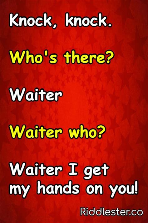 Next time your coworkers are telling their favorite jokes around the water cooler you'll be more than prepared to wow them with one. 100 hilarious knock knock jokes! | Knock knock jokes ...