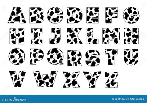 Animal Font For Posters Cow Spots Black And White Holstein Cattle