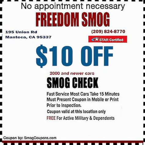 Lowest price smog check in Manteca with $10 OFF Smog Check Coupons