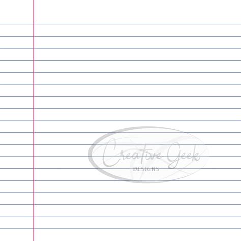 Notebook Paper Png Digital Download School Paper Psd Instant Etsy Finland