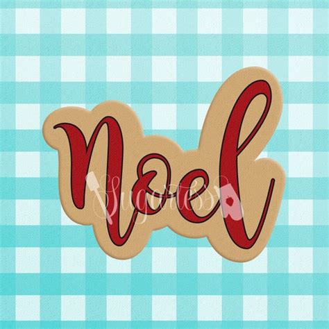 Noel Cursive Word Plaque Christmas Holiday Cookie Cutter Etsy